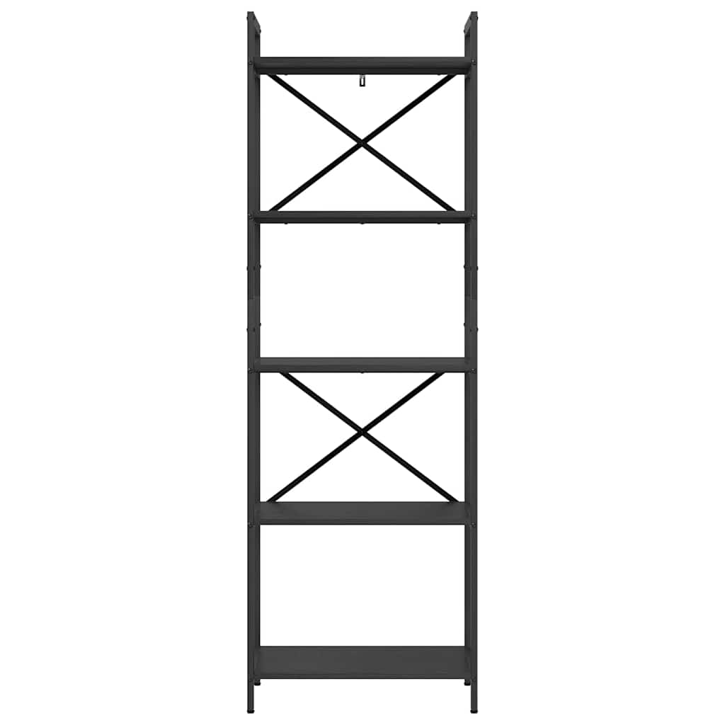 vidaXL Ράφι Βιβλίων Μαύρη Οξυά 56 x 34 x 171 εκ Επεξεργασμένο ξύλο