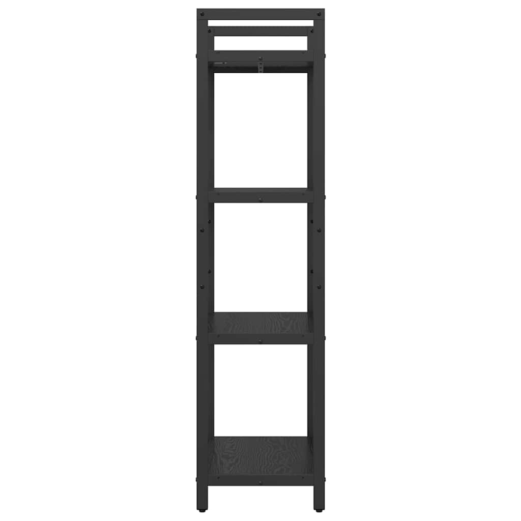 vidaXL Ράφι Βιβλίων Μαύρη Οξυά 56 x 34 x 133,5 εκ Επεξεργασμένο ξύλο