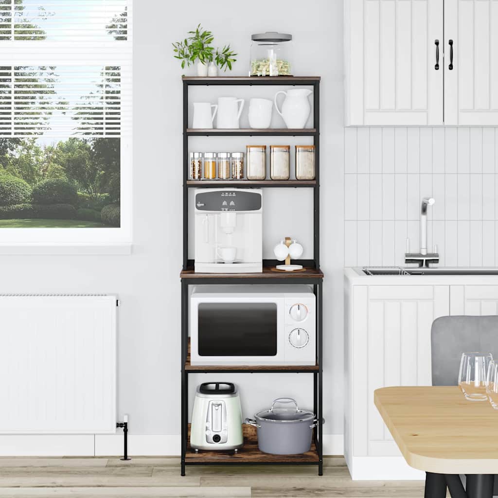 vidaXL Ράφι Κουζίνας Καπνιστό Δρύς 60 x 40 x 168 εκ Επεξεργασμένο ξύλο