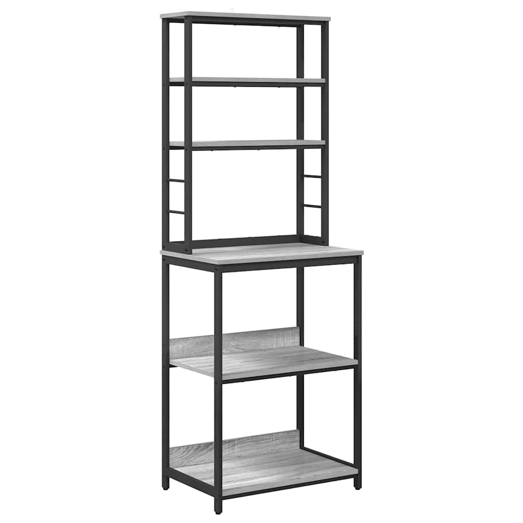 vidaXL Ράφι Κουζίνας Γκρίζο Σονομα 60 x 40 x 168 εκ Επεξεργασμένο ξύλο