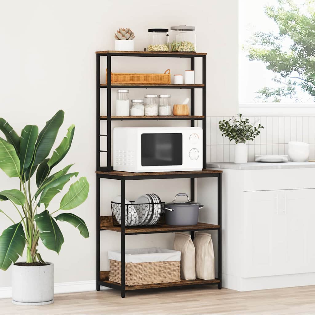 vidaXL Ράφι Κουζίνας Καπνιστό Δρύς 80 x 40 x 168 εκ Επεξεργασμένο ξύλο