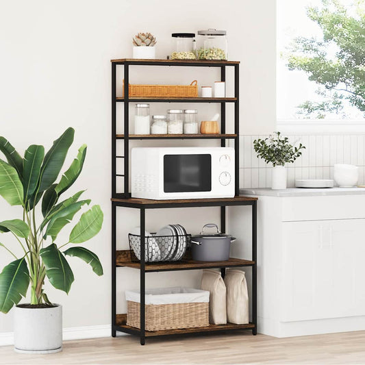 vidaXL Ράφι Κουζίνας Καπνιστό Δρύς 80 x 40 x 168 εκ Επεξεργασμένο ξύλο