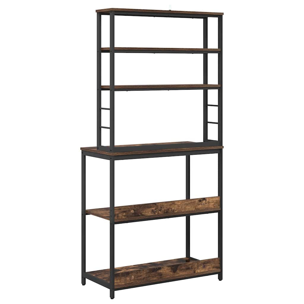 vidaXL Ράφι Κουζίνας Καπνιστό Δρύς 80 x 40 x 168 εκ Επεξεργασμένο ξύλο