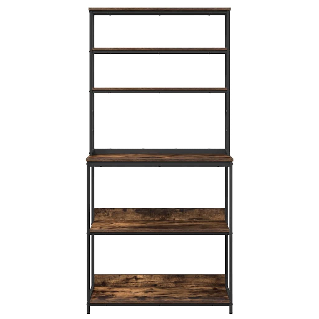 vidaXL Ράφι Κουζίνας Καπνιστό Δρύς 80 x 40 x 168 εκ Επεξεργασμένο ξύλο