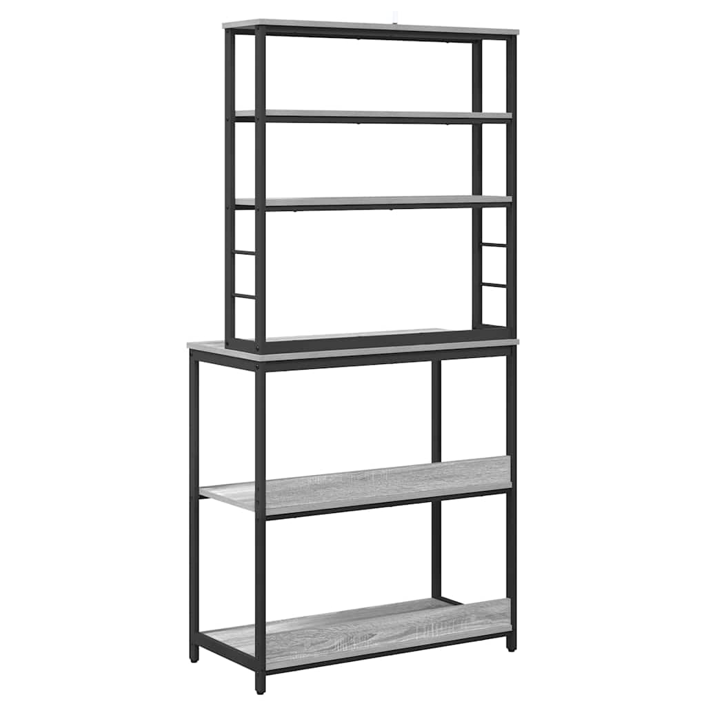 vidaXL Ράφι Κουζίνας Γκρίζο Σονομα 80 x 40 x 168 εκ Επεξεργασμένο ξύλο