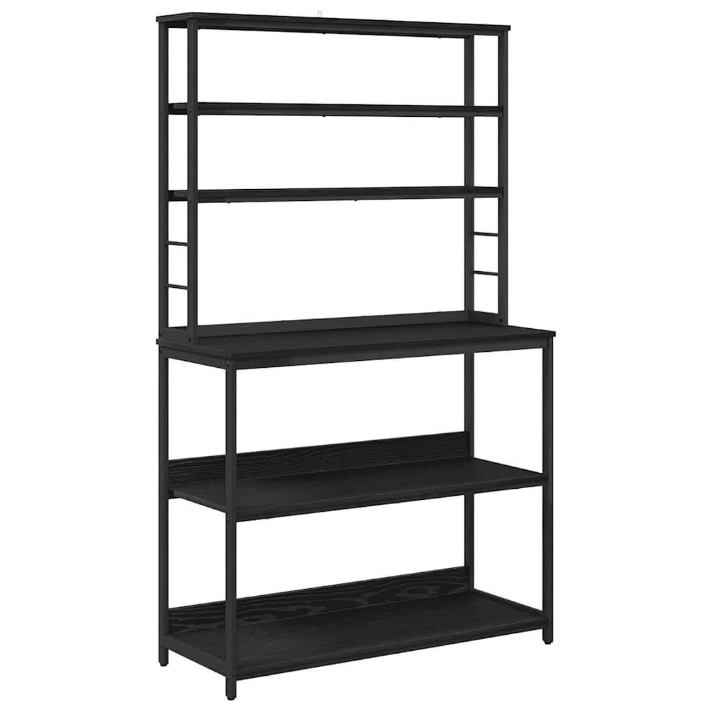 vidaXL Ράφι Κουζίνας Μαύρη Οξυά 100 x 40 x 168 εκ Επεξεργασμένο ξύλο