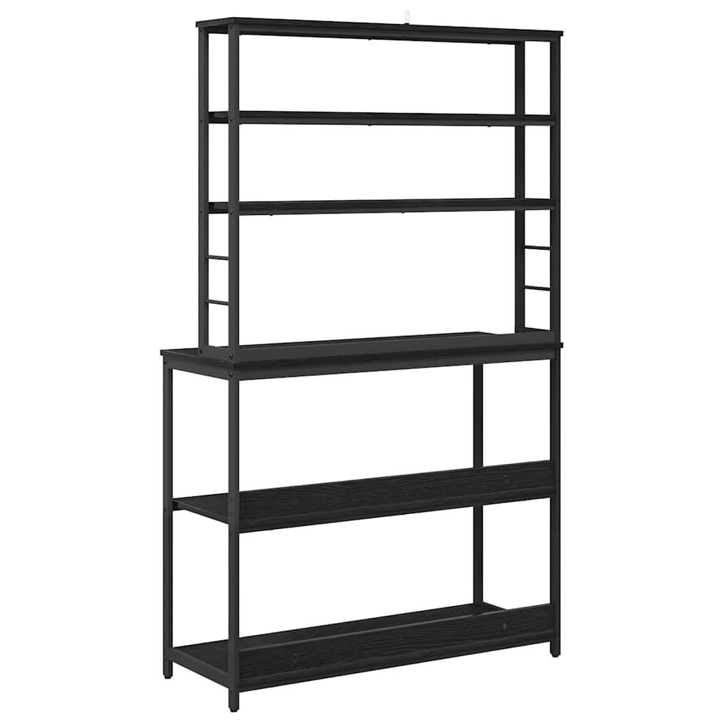 vidaXL Ράφι Κουζίνας Μαύρη Οξυά 100 x 40 x 168 εκ Επεξεργασμένο ξύλο