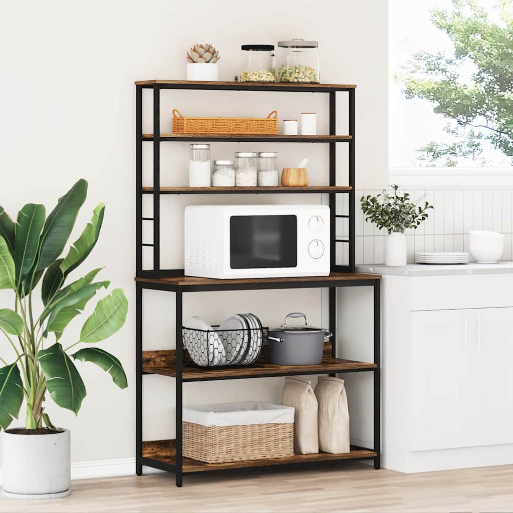 vidaXL Ράφι Κουζίνας Καπνιστό Δρύς 100 x 40 x 168 εκ