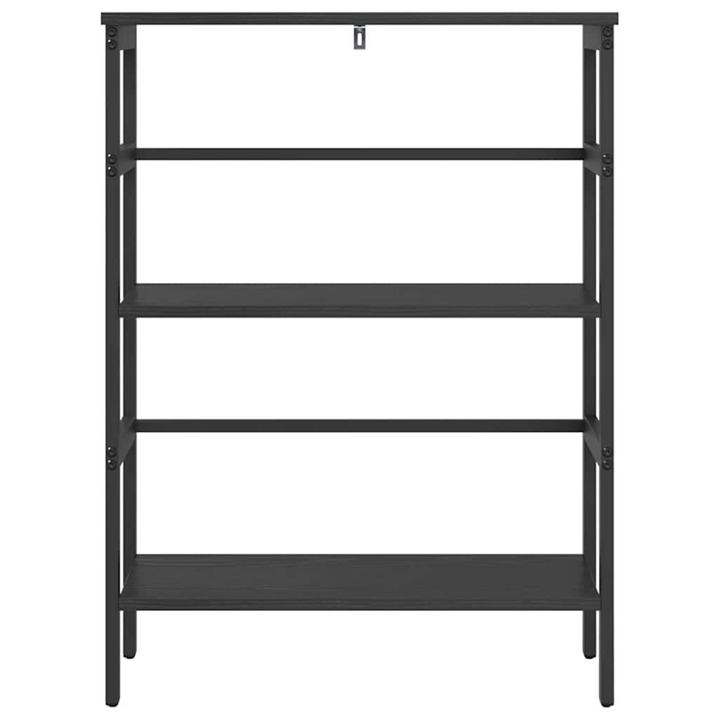 vidaXL Ράφι Βιβλίων Μαύρη Οξυά 60 x 29,5 x 81 εκ Επεξεργασμένο ξύλο