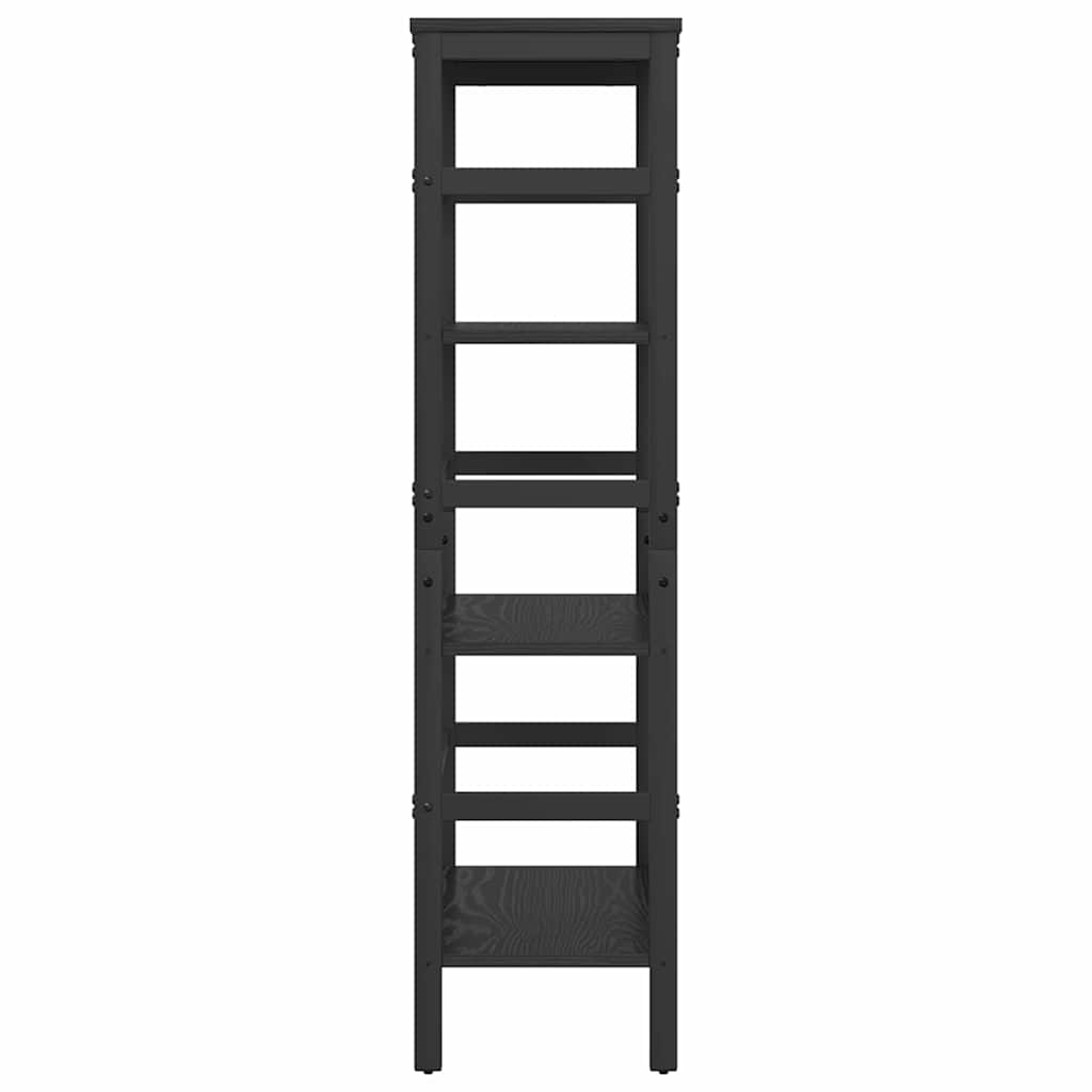 vidaXL Ράφι Βιβλίων Μαύρη Οξυά 60 x 29,5 x 115 εκ Επεξεργασμένο ξύλο
