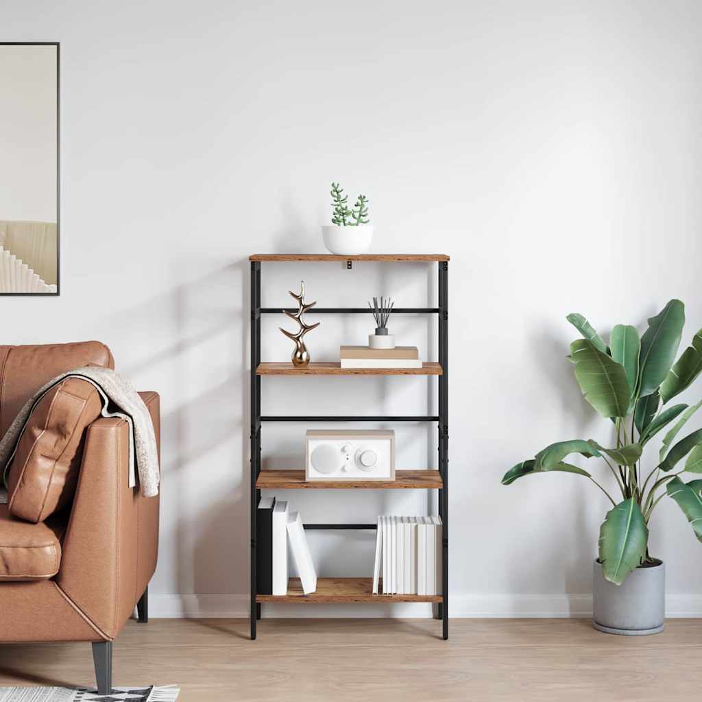 vidaXL Ράφι Βιβλίων Παλιό Ξύλο 60 x 29,5 x 115 εκ Επεξεργασμένο ξύλο