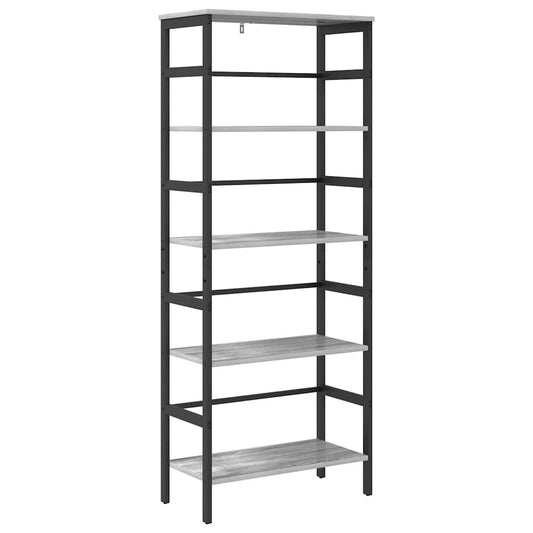 vidaXL Ράφι Βιβλίων Γκρίζο Σονομα 60 x 29,5 x 149 εκ