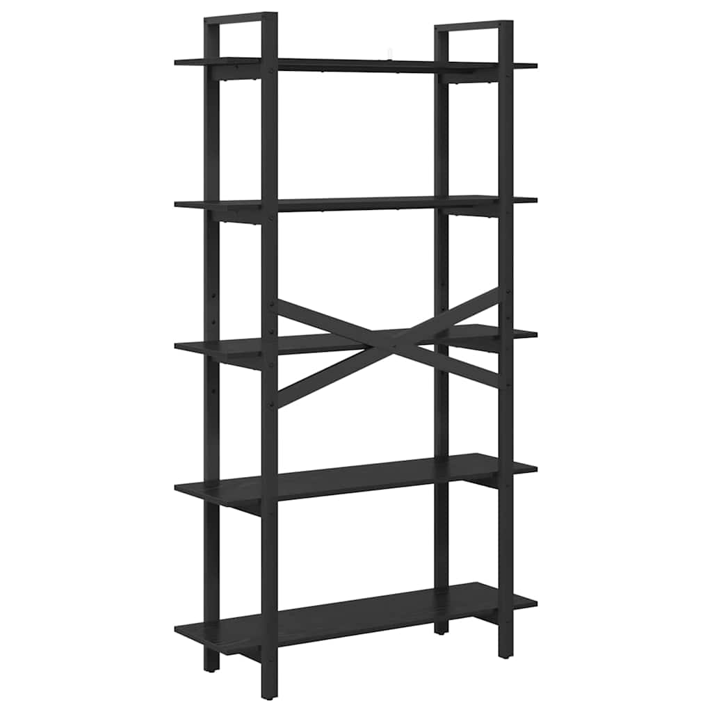 vidaXL Ράφι Βιβλίων Μαύρη Οξυά 100 x 33,5 x 178 εκ Επεξεργασμένο ξύλο