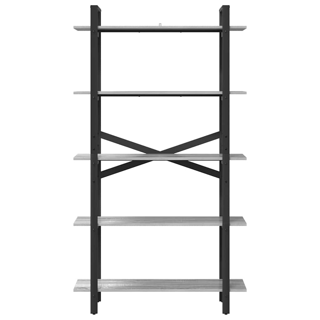 vidaXL Ράφι Βιβλίων Γκρίζο Σονομα 100 x 33,5 x 178 εκ