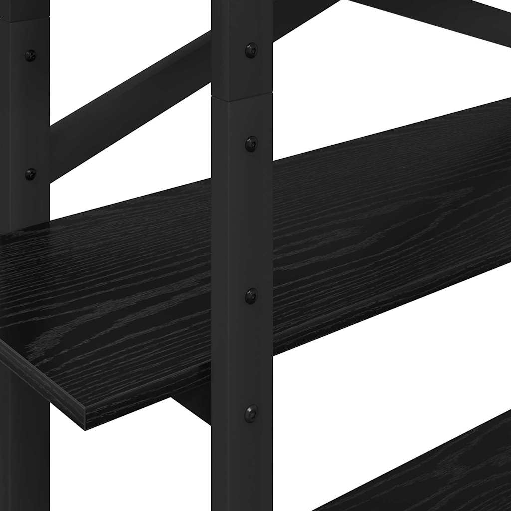 vidaXL Ράφι Βιβλίων Μαύρη Οξυά 100 x 33,5 x 140 εκ Επεξεργασμένο ξύλο