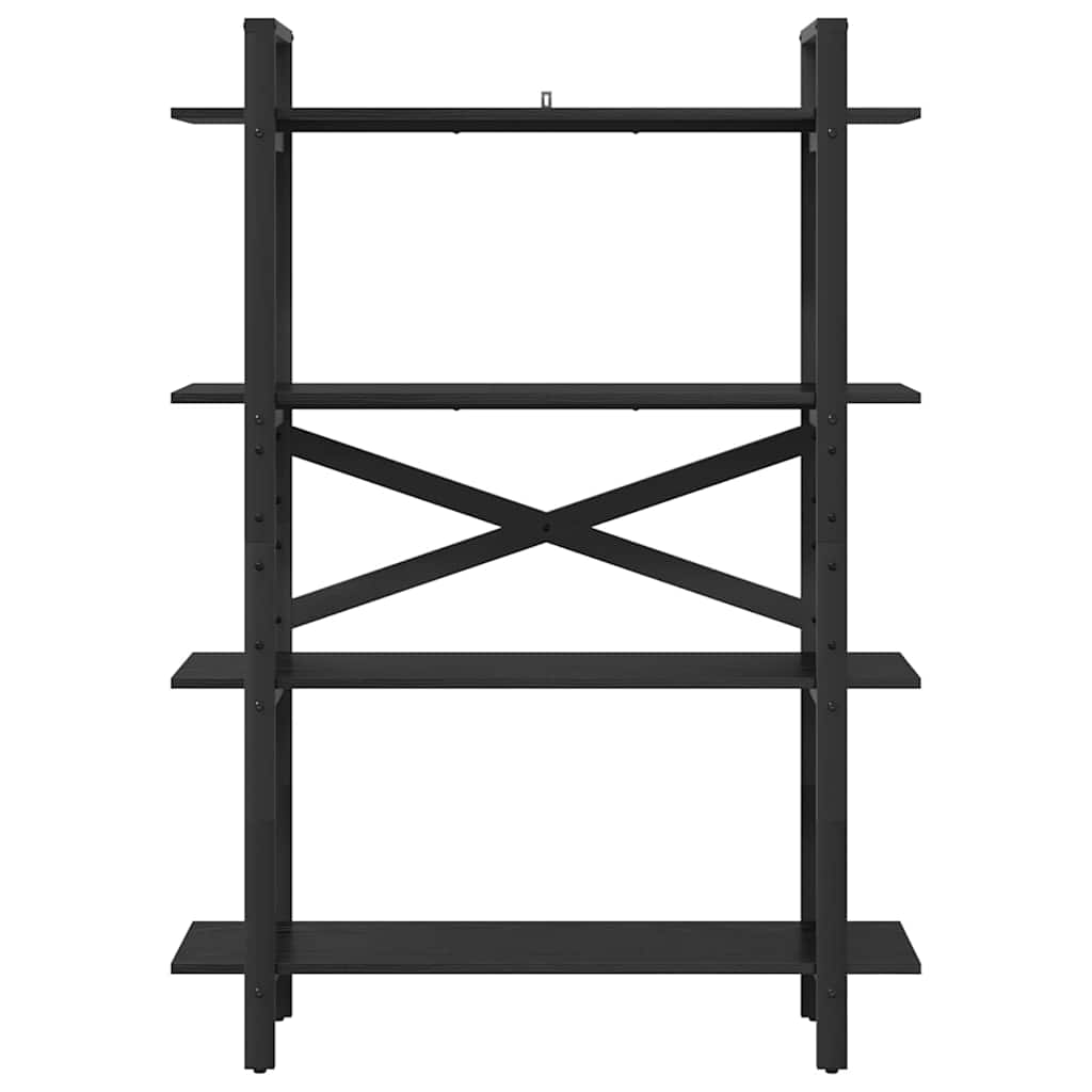 vidaXL Ράφι Βιβλίων Μαύρη Οξυά 100 x 33,5 x 140 εκ Επεξεργασμένο ξύλο