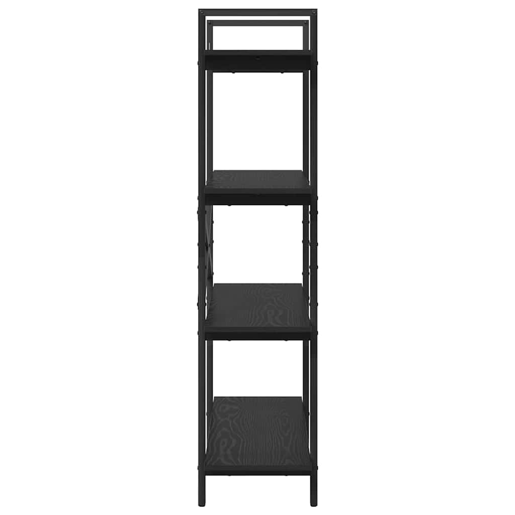 vidaXL Ράφι Βιβλίων Μαύρη Οξυά 100 x 33,5 x 140 εκ Επεξεργασμένο ξύλο