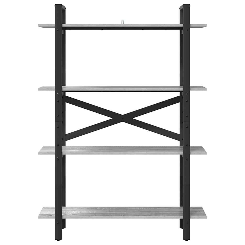 vidaXL Ράφι Βιβλίων Γκρίζο Σονομα 100 x 33,5 x 140 εκ