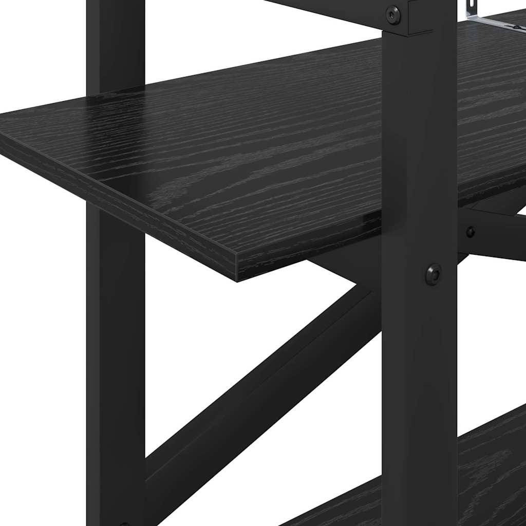 vidaXL Ράφι Βιβλίων Μαύρη Οξυά 100 x 33,5 x 64 εκ Επεξεργασμένο ξύλο