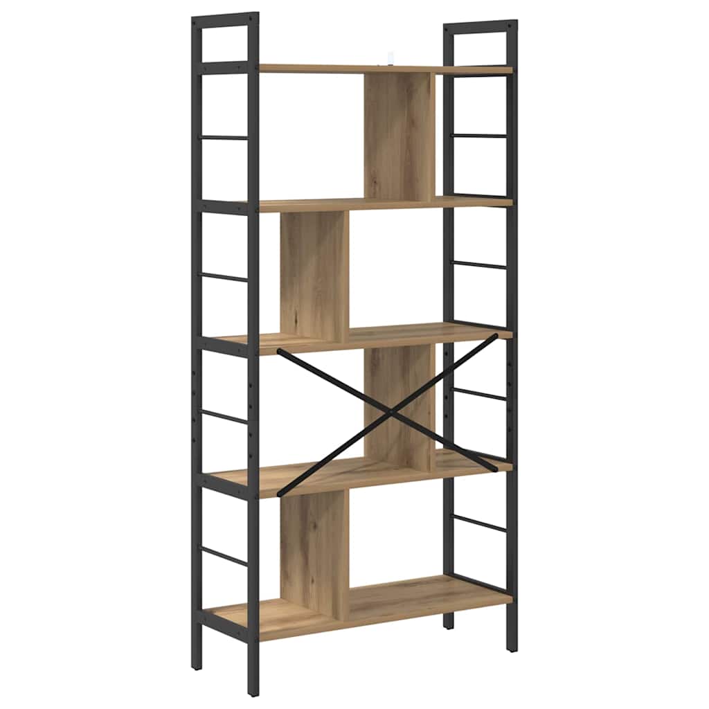 vidaXL Ράφι Βιβλίων Artisan Oak 75 x 30 x 156 εκ. Επεξεργασμένο ξύλο