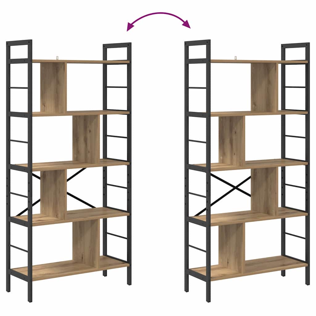 vidaXL Ράφι Βιβλίων Artisan Oak 75 x 30 x 156 εκ. Επεξεργασμένο ξύλο