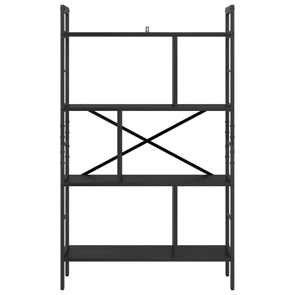 vidaXL Ράφι Βιβλίων Μαύρη Οξυά 75 x 30 x 123,5 εκ. Επεξεργασμένο ξύλο