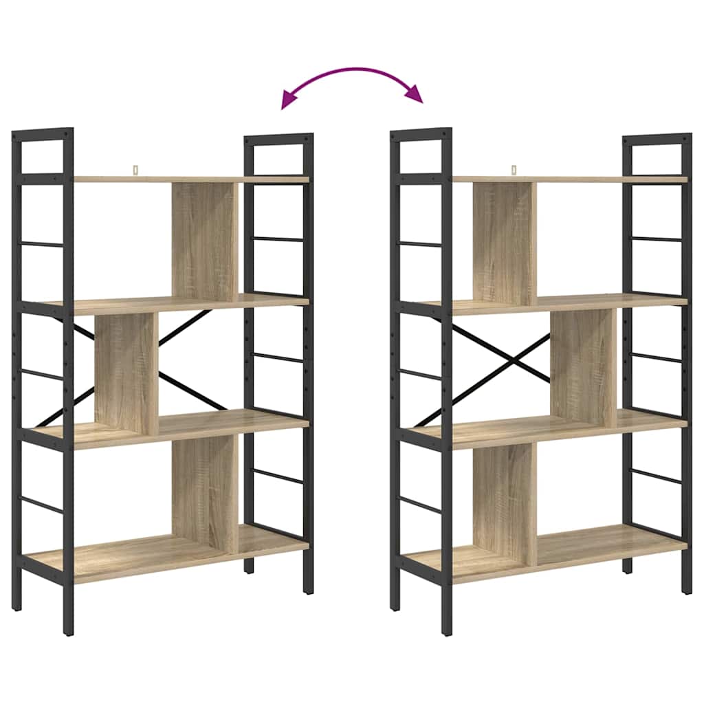vidaXL Ράφι Βιβλίων Δρύς Sonoma 75 x 30 x 123,5 εκ. Επεξεργασμένο ξύλο