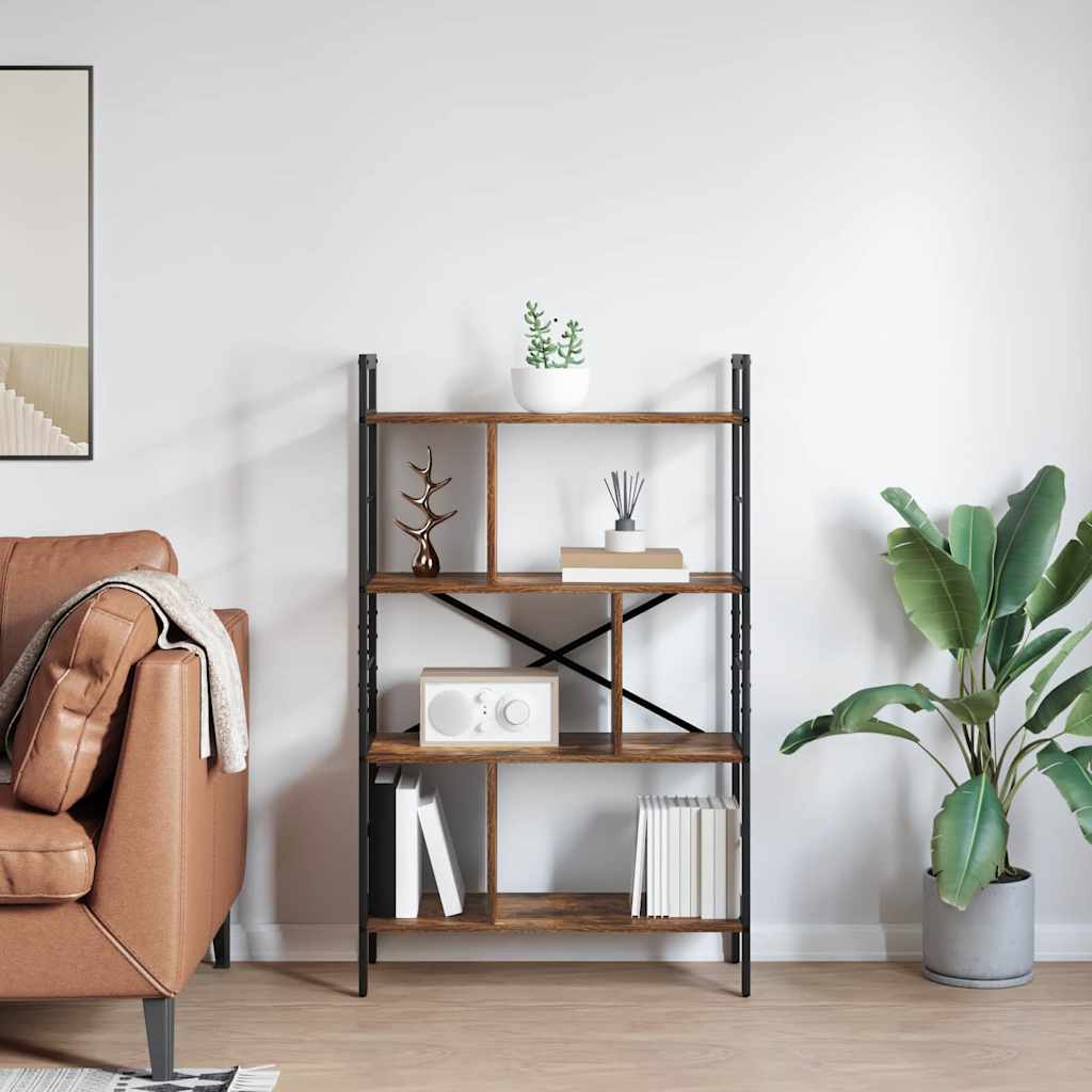 vidaXL Ράφι Βιβλίων Καπνιστό Δρύς 75 x 30 x 123,5 εκ.