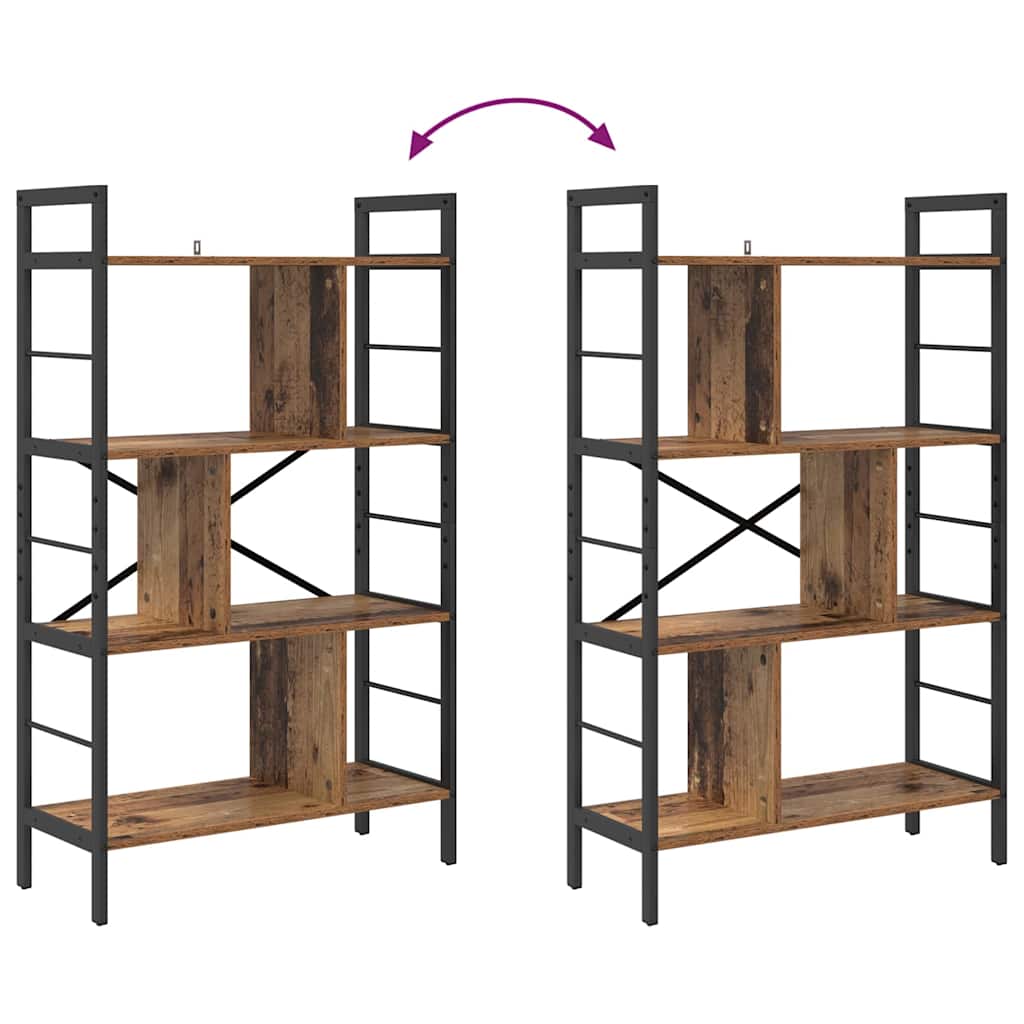 vidaXL Ράφι Βιβλίων Παλιό Ξύλο 75 x 30 x 123,5 εκ. Επεξεργασμένο ξύλο