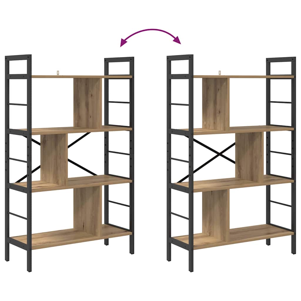 vidaXL Ράφι Βιβλίων Artisan Oak 75 x 30 x 123,5 εκ. Επεξεργασμένο ξύλο