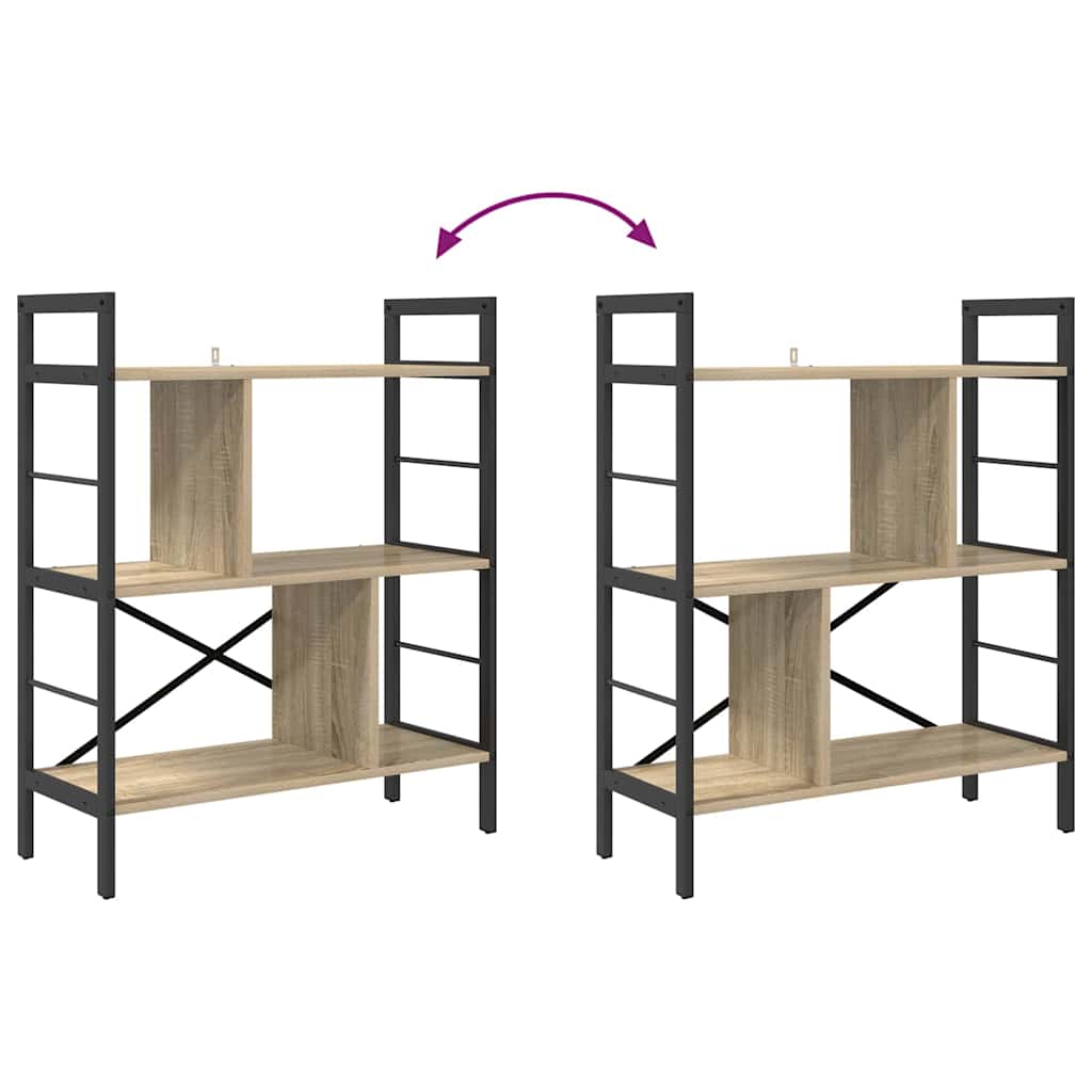 vidaXL Ράφι Βιβλίων Δρύς Sonoma 75 x 30 x 91 εκ. Επεξεργασμένο ξύλο