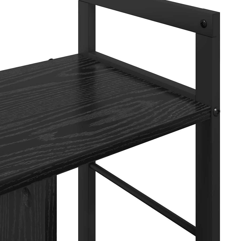 vidaXL Ράφι Βιβλίων Μαύρη Οξυά 75 x 30 x 58,5 εκ. Επεξεργασμένο ξύλο