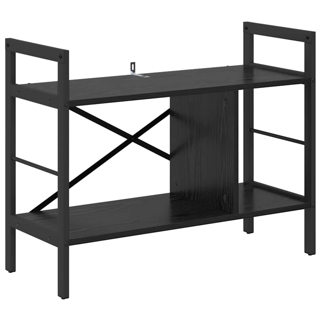 vidaXL Ράφι Βιβλίων Μαύρη Οξυά 75 x 30 x 58,5 εκ. Επεξεργασμένο ξύλο