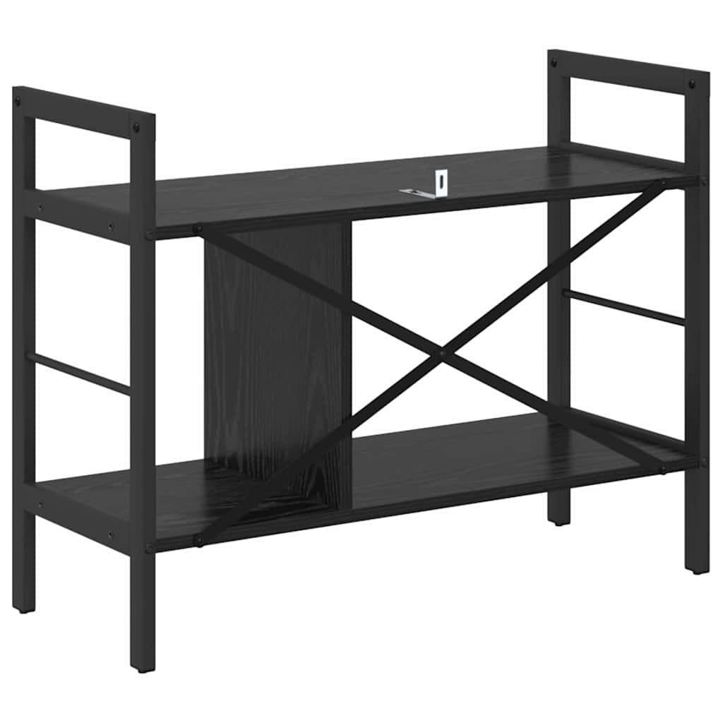 vidaXL Ράφι Βιβλίων Μαύρη Οξυά 75 x 30 x 58,5 εκ. Επεξεργασμένο ξύλο