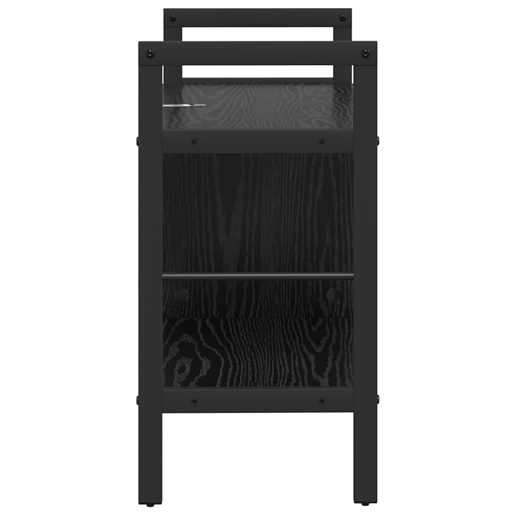 vidaXL Ράφι Βιβλίων Μαύρη Οξυά 75 x 30 x 58,5 εκ. Επεξεργασμένο ξύλο