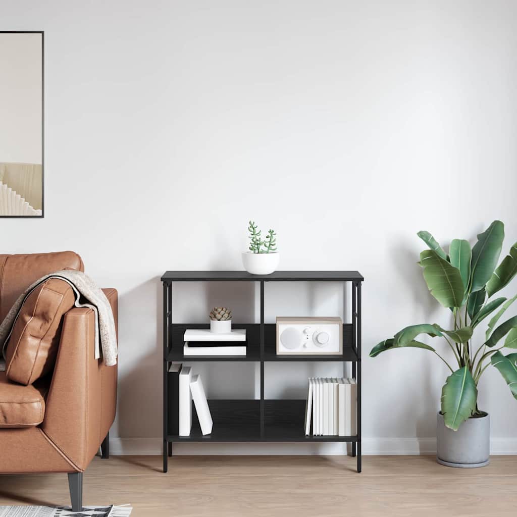 vidaXL Ράφι Βιβλίων Μαύρη Οξυά 82 x 32 x 79 εκ. Επεξεργασμένο ξύλο