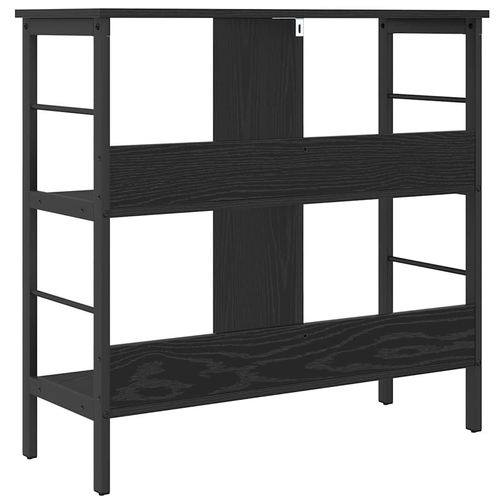 vidaXL Ράφι Βιβλίων Μαύρη Οξυά 82 x 32 x 79 εκ. Επεξεργασμένο ξύλο
