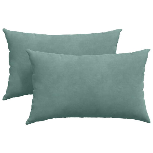 vidaXL Μαξιλάρι Καναπέ 2 pcs Θαλασσί 50 x 30 cm Υφασμάτινο Κορντουρά