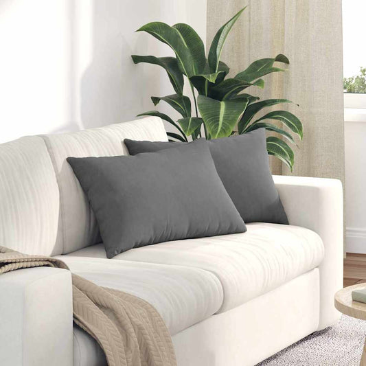 vidaXL Μαξιλάρι Καναπέ 2 pcs Σκούρο Γκρι 60 x 40 cm ύφασμα