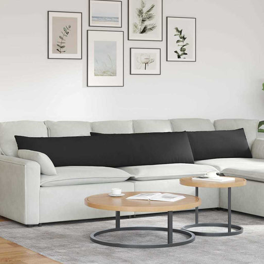 vidaXL Μαξιλάρι Καναπέ 2 pcs Μαύρο 200 x 40 εκ. ύφασμα