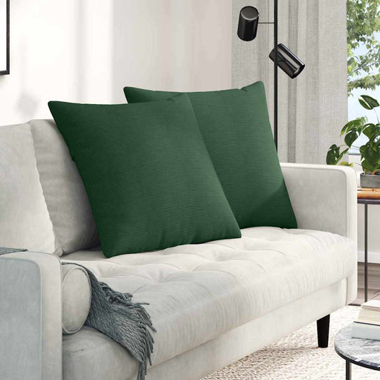 vidaXL Μαξιλάρι Καναπέ 2 pcs Σκούρο Πράσινο 80 x 80 cm