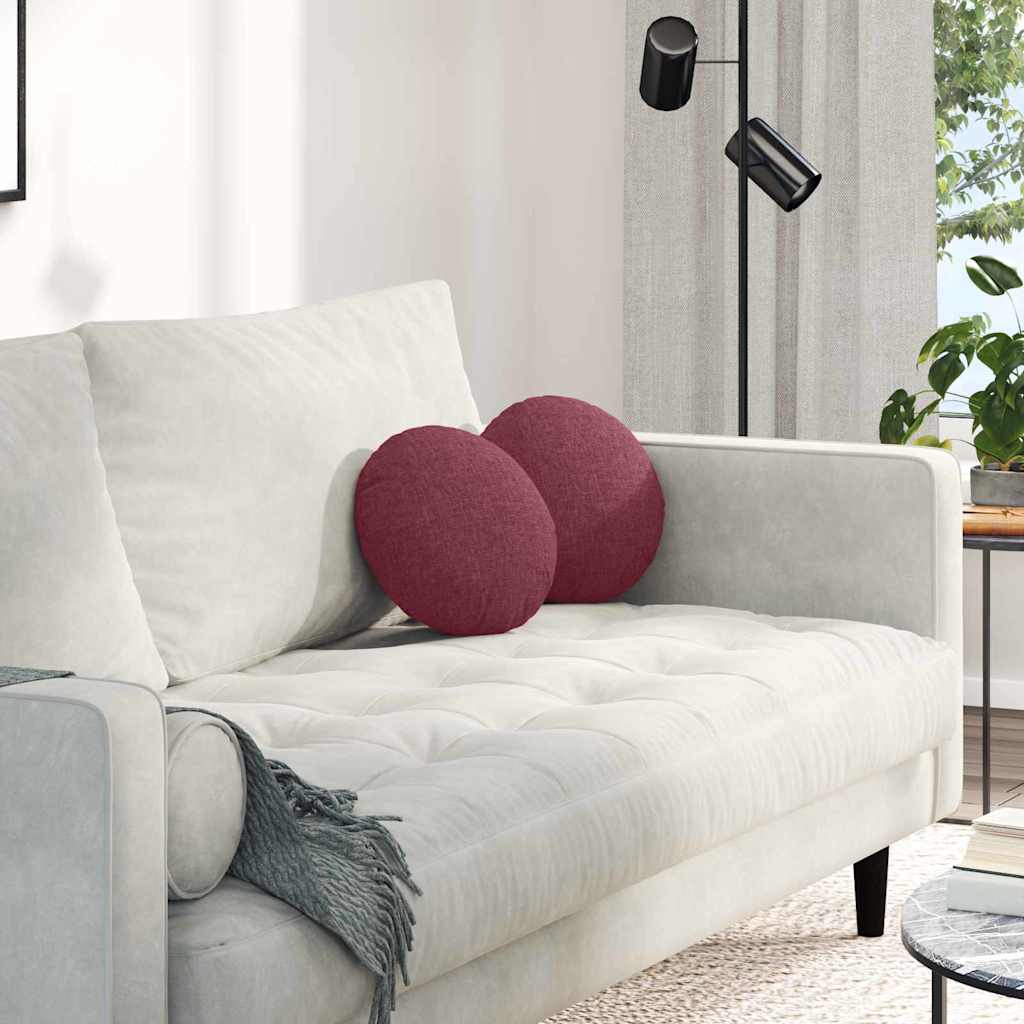 vidaXL Μαξιλάρια καθισμάτων 2 pcs Κόκκινο Ø30 x 13 εκ ύφασμα