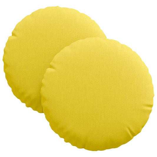vidaXL Μαξιλάρια καθισμάτων 2 pcs Απαλό Κίτρινο Ø30 x 13 εκ ύφασμα