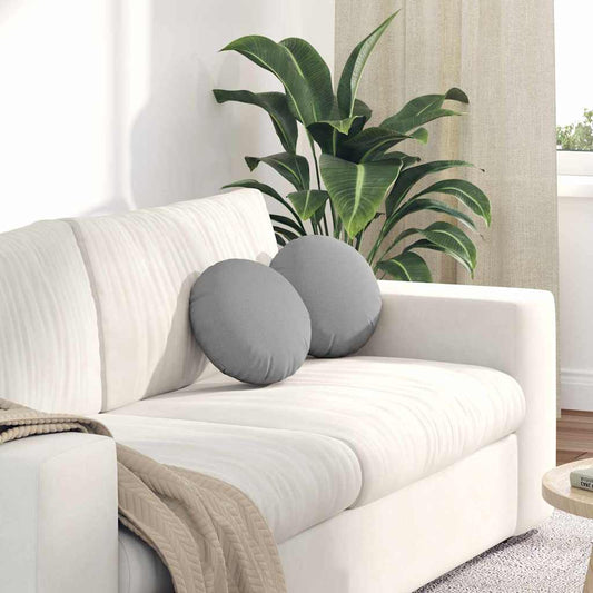 vidaXL Μαξιλάρια καθισμάτων 2 pcs Σκίουρος Γκρί Ø30 x 13 εκ ύφασμα