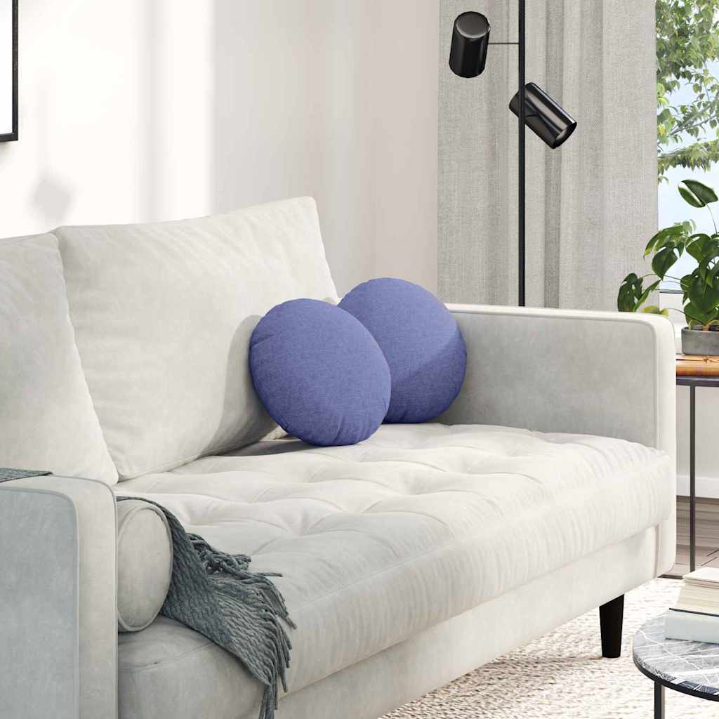 vidaXL Μαξιλάρια καθισμάτων 2 pcs Μπλε τζην Ø30 x 13 εκ ύφασμα