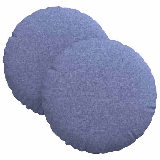 vidaXL Μαξιλάρια καθισμάτων 2 pcs Μπλε τζην Ø30 x 13 εκ ύφασμα