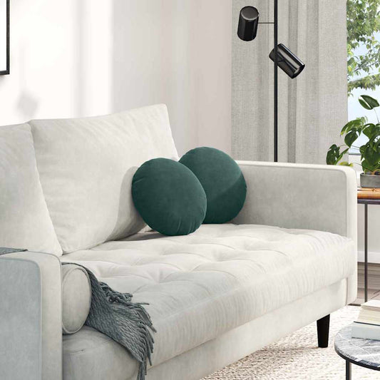 vidaXL Μαξιλάρια καθισμάτων 2 pcs Σκούρο Πράσινο Ø 40 x 13 εκ. Βελούδο