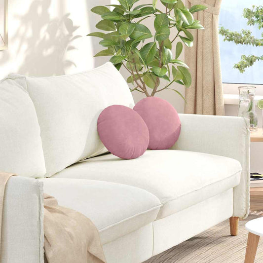 vidaXL Μαξιλάρια καθισμάτων 2 pcs Ροζ Ø 40 x 13 εκ. Βελούδο