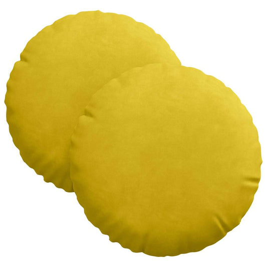 vidaXL Μαξιλάρια καθισμάτων 2 pcs Κίτρινο Ø 40 x 13 εκ. Βελούδο