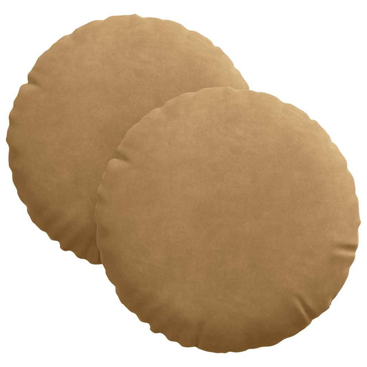 vidaXL Μαξιλάρια καθισμάτων 2 pcs Καφέ Ø 40 x 13 εκ. Βελούδο